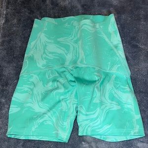 Gymshark Power High Rise Shorts - Bright Turquoise Print